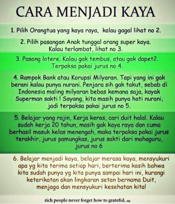 6 cara menjadi kaya raya