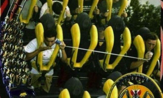 &#91;Foto&#93; Reaksi-Reaksi Super Konyol Penumpang Roller Coaster