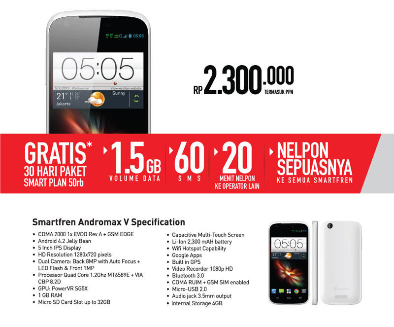 Jual Andromax V Hitam BNIB Garansi Resmi Smartfren