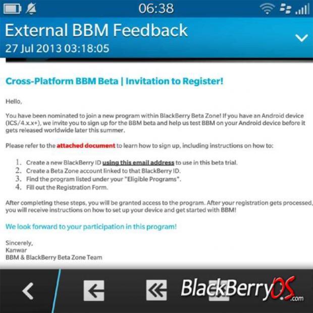 BBM Untuk Android Menampakan Diri