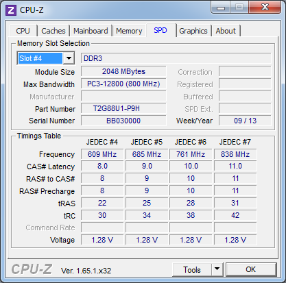 RAM Visipro DDR3 PC3-12800 (800MHz x2 = 1600MHz) cuma kebaca 537,8 MHz