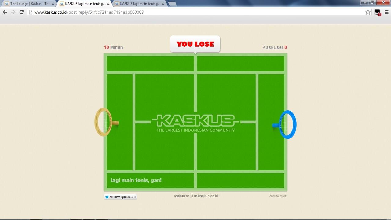 &#91;SHARE&#93;berapa SKOR/apa Reaksi agan-sista saat tau KASKUS MAIN TENIS