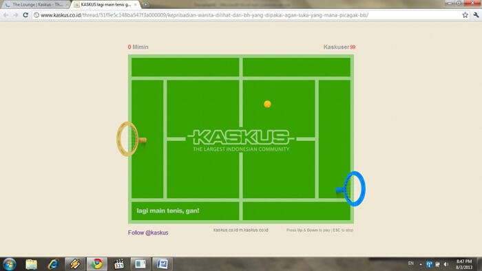 ane barusan main tenis sama mimin. terus menang telek lagi &#91;pict inside&#93;