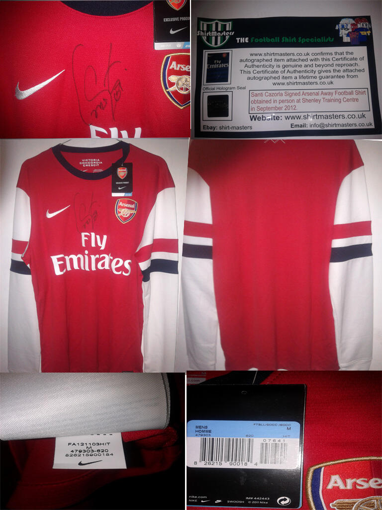 Original Jersey Arsenal Home 2012-2014 with Santi Cazorla Sign