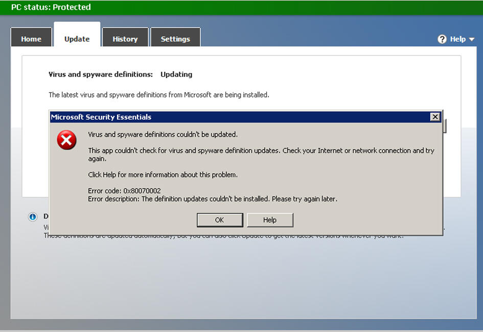Ada yg bisa bantu kagak Anti Virus M.S.E tidak bisa Update..?