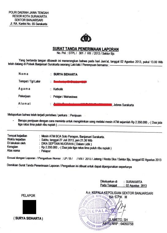 PENIPUAN DIKA SEPTIAN aka SAM WINCHESTER. Need HELP!!