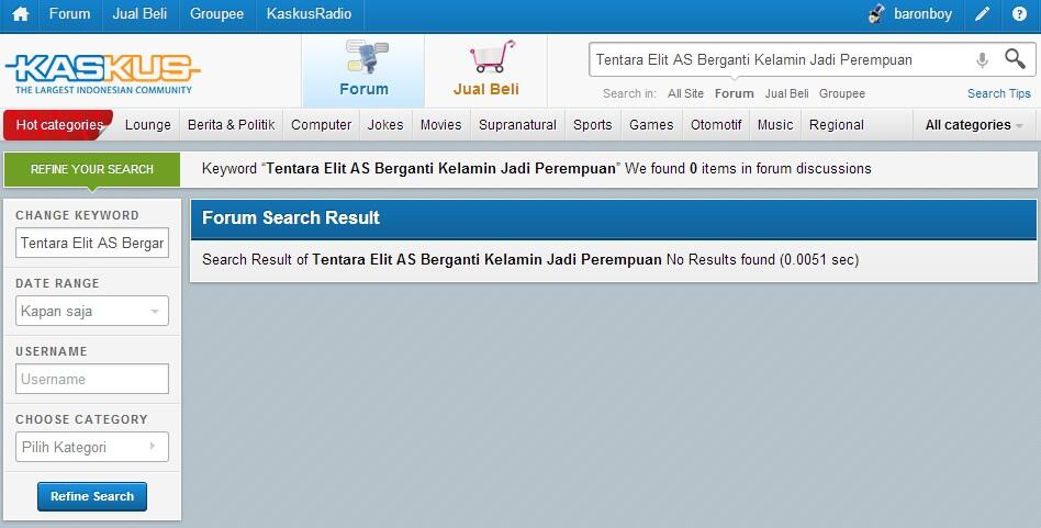 Tentara Elit AS Berganti Kelamin Jadi Perempuan Gan...