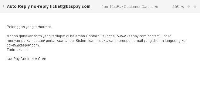 Kecewa dengan pelayanan Kaspay
