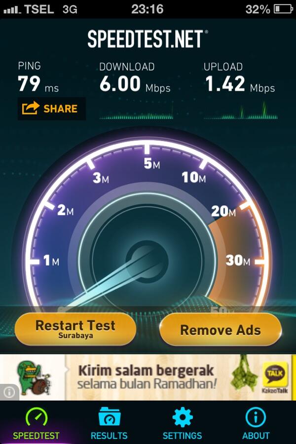 Test speed Telkomsel