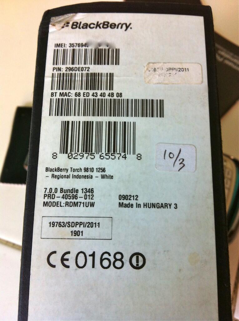 blackberry Torch 2 9810 aka Jennings (MURAH)