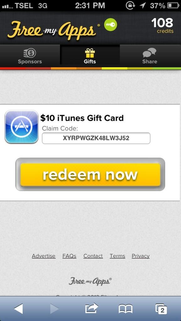 iTunes Gift Card GRATIS gan!!