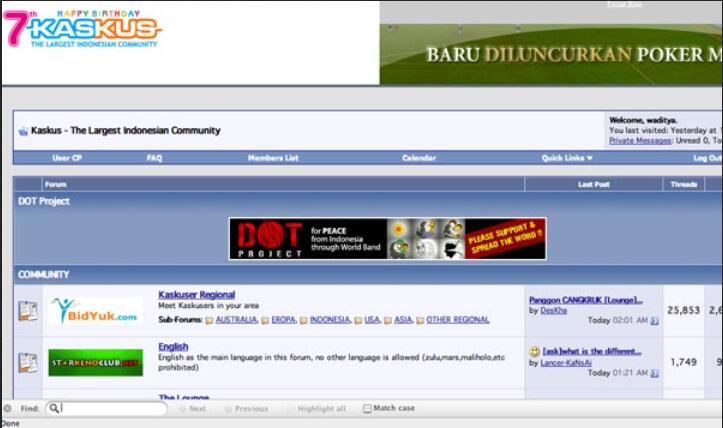 Inilah Tampilan Forum KASKUS dari tahun 1999 - 2013