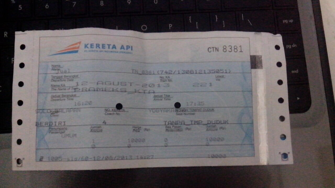 KA PRAMEKS Solo-Yogya Mengecewakan