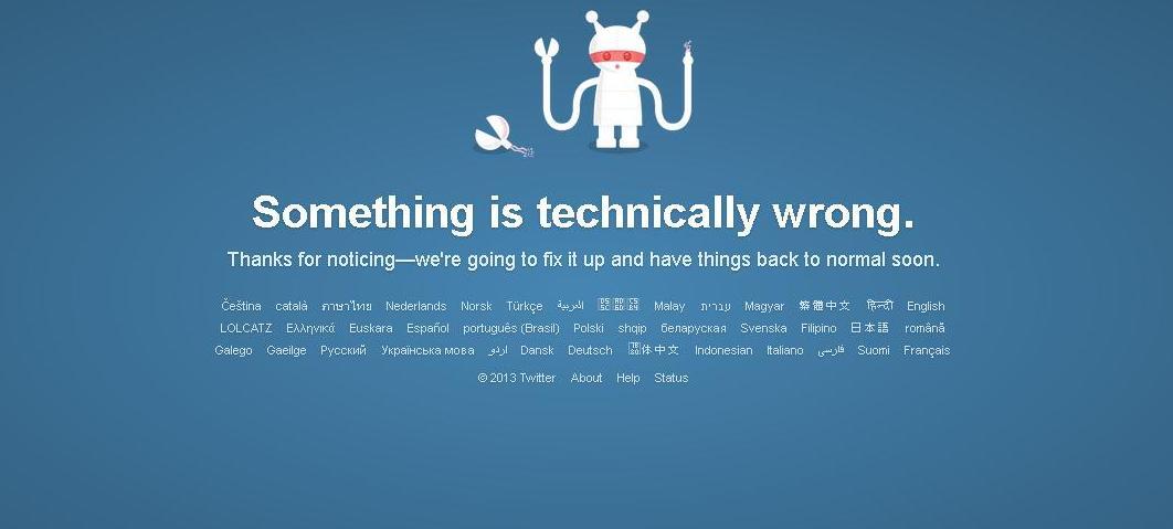 Solusi untuk twitter yang error Something is technically wrong..