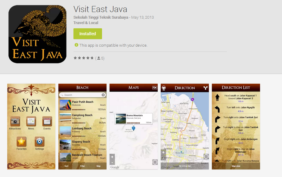 Visit East Java available on Google Play gan
