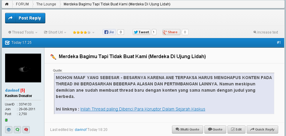 Kenapa Thread Ane Harus Dihapus, Salahnya Dimana?