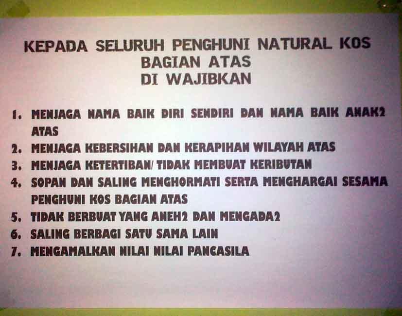 Tipe-Tipe Anak kost yang unik