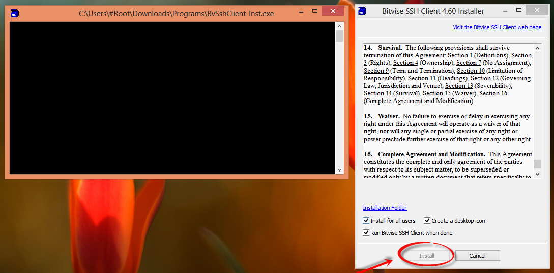 Ask &#91;Help&#93; Gak bisa install bitvise SSH client 