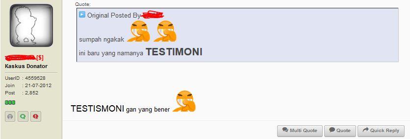 Testimoni terlucu menurut &quot;ane &quot; kepada Penipu selama ane Ngaskus