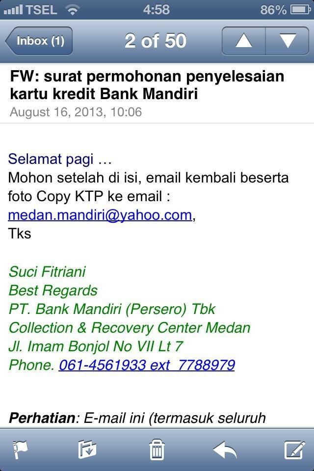 ane minta saran dari para suhu tentang kk bank mandiri