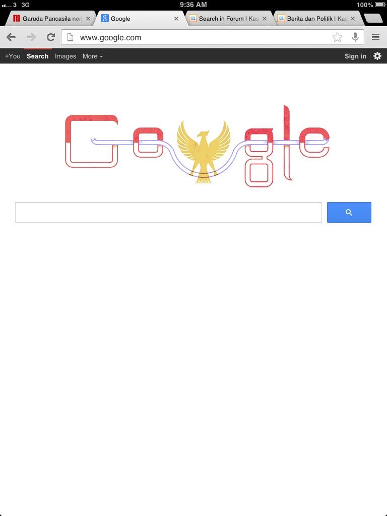 &#91;Wow&#93; Garuda Pancasila nongol di welcome page Google