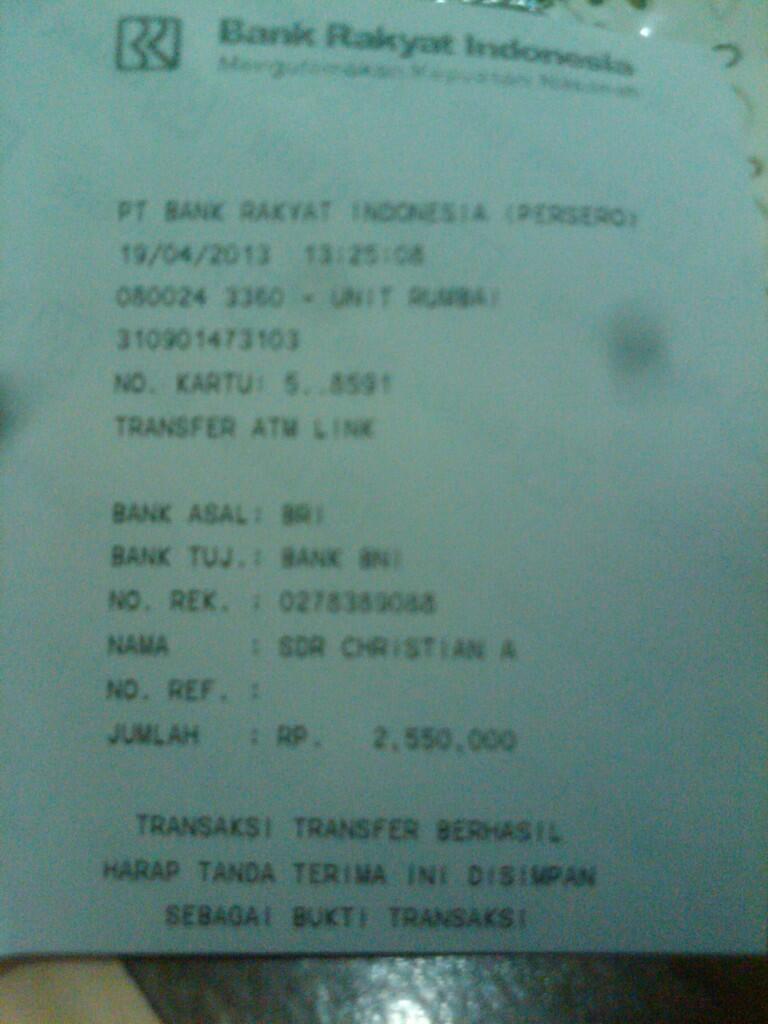 Penipuan Atas Nama Mita Devina Pin: 3262ED7D dengan rek BNI : 0278389088