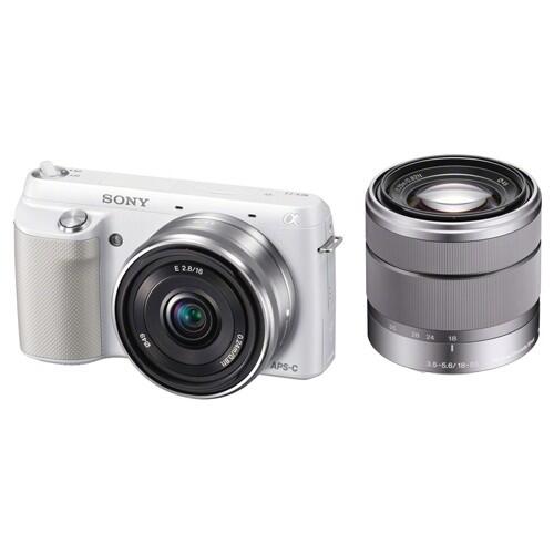 Sony NEX F3D with 18-55mm + 16mm Lens - White