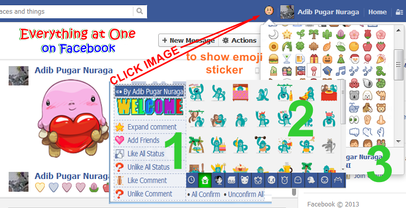 Buat Emoji Warna Warni di Facebook + Aplikasi Autolike + confirm teman 1x klik