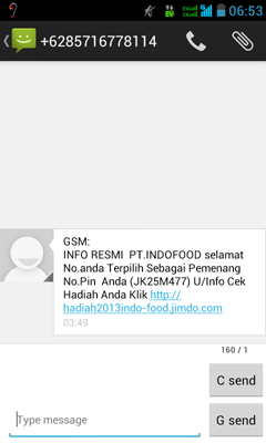 Kumpulan SMS penipuan