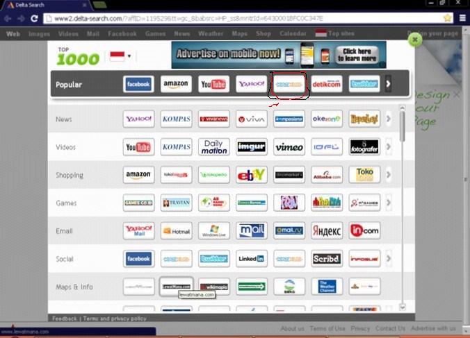 Kaskus Website Terpopuler No.5 Versi Delta Search
