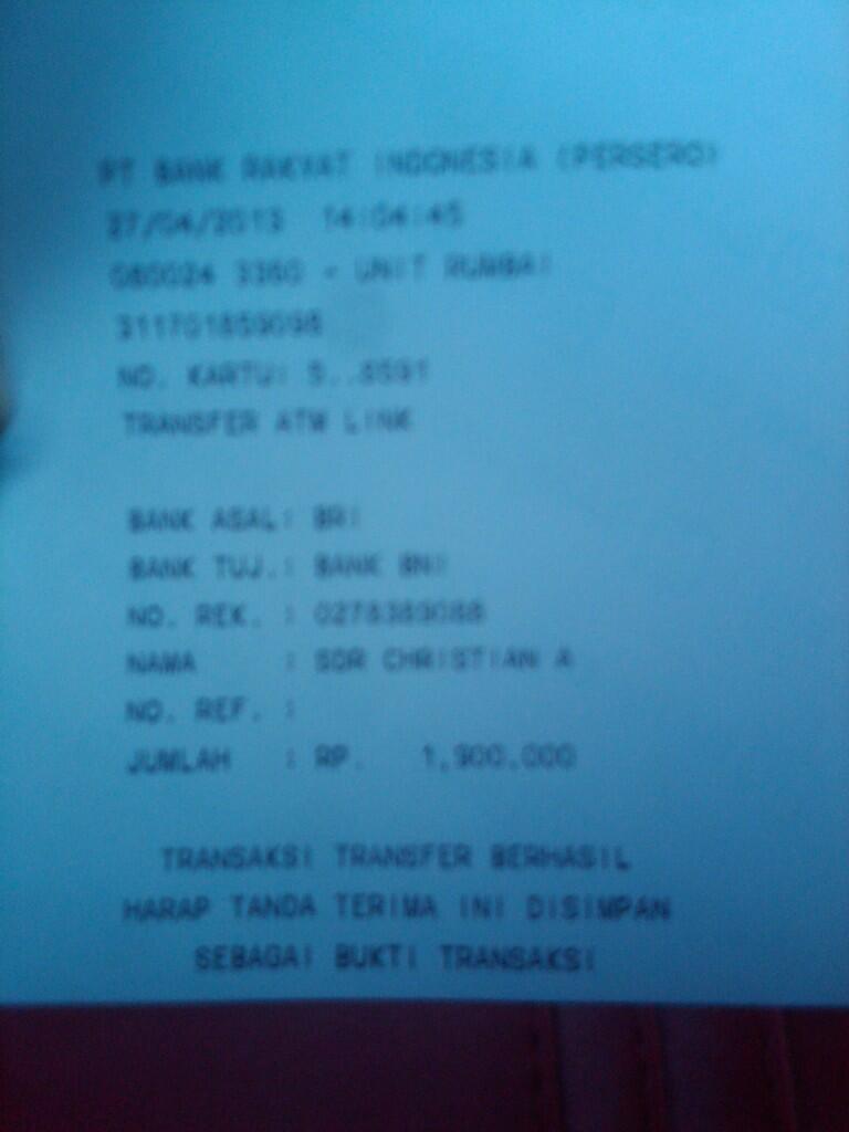 Penipuan Atas Nama Mita Devina Pin: 3262ED7D dengan rek BNI : 0278389088