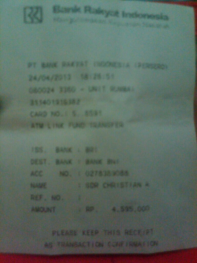 Penipuan Atas Nama Mita Devina Pin: 3262ED7D dengan rek BNI : 0278389088