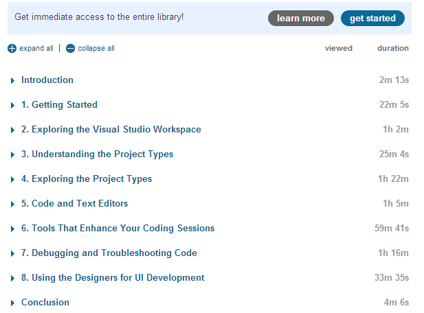 Visual Studio 2012 Essential Training ( lynda.com )
