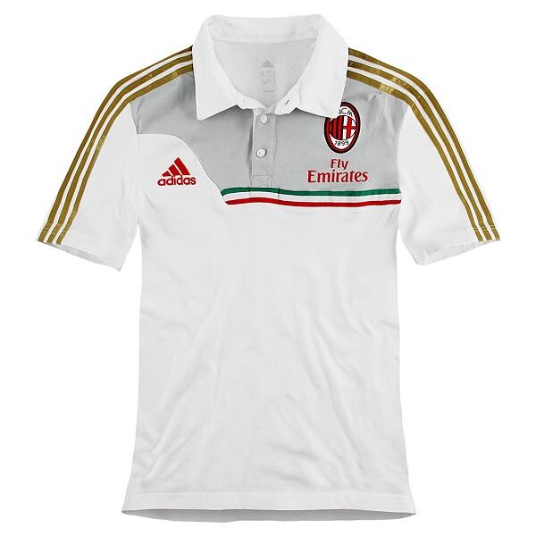 READY STOCK AC MILAN 2013/2014 BLACK & WHITE OFFICIAL POLO SHIRT