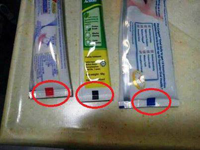 jenis pasta gigi menurut warna yg ad dibawah