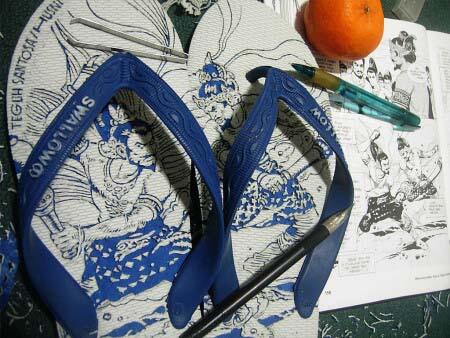 Karya Seni Congkel Sendal (Swallow Art)