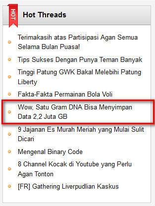 Satu Gram DNA bisa nyimpen data sampe 2,2 juta GB 