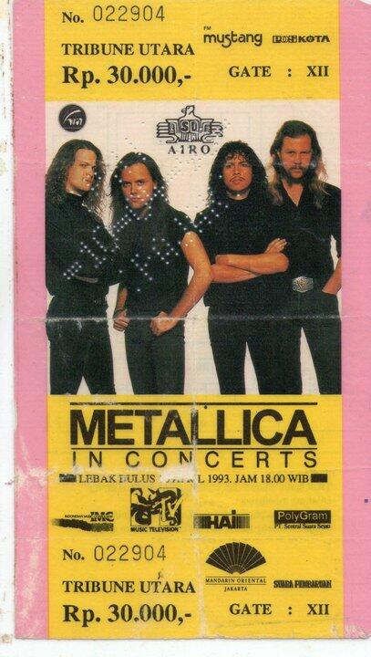 Dijual: Tiket Metallica, Murah Urgent Butuh Uang...!