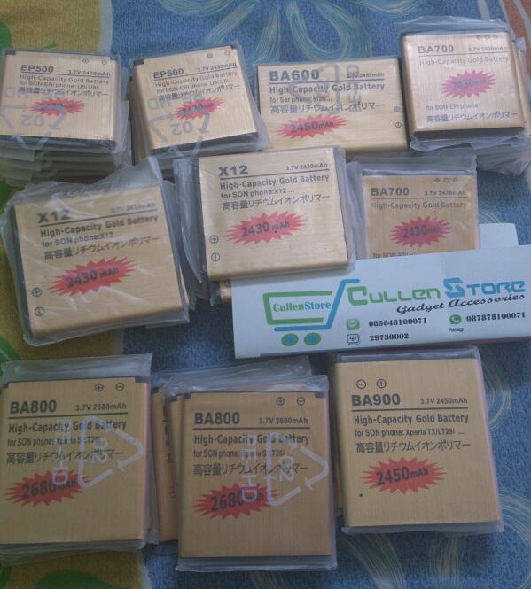 Baterai Gold Double Power Utk Xperia | EP500,BA600,BA700,BA750,BA800,BA900