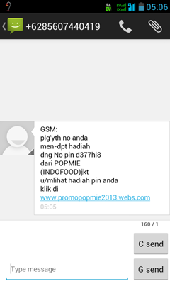 Kumpulan SMS penipuan