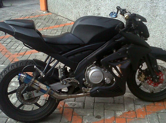 8 Detail Modifikasi Yamaha Vixion Street Fighter Full Hitam Doff