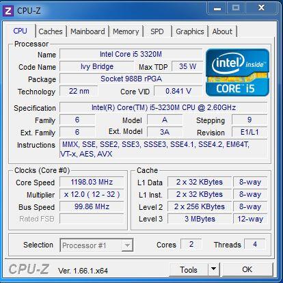 Clock Speed intel i5 3320M (Lenovo g400s 6485)