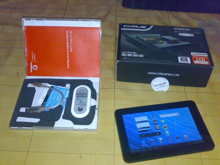tablet cyrus atompad lite + modem di semarang