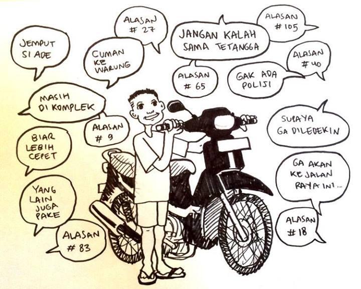 Kelakuan anak kecil bermotor di jalanan