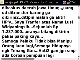 Rekening Penipuan Bank BTN an. Lusi Widyaningsih 1020.60157.000.2673