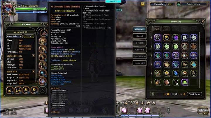 J>Char DN Ina Server Vestinel Saint Cleric