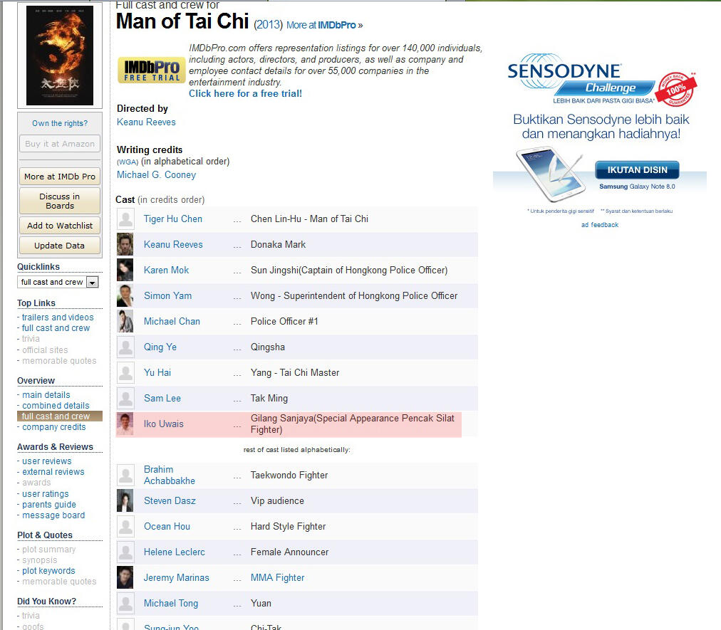 Iko Uwais Masuk dalam daftar film MAN OF TAI CHI gan