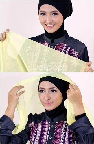 Tampil Cantik dengan Variasi Hijab Polos, Ini Tutorialnya