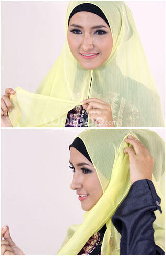 Tampil Cantik dengan Variasi Hijab Polos, Ini Tutorialnya