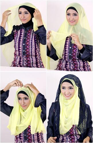 Tampil Cantik dengan Variasi Hijab Polos, Ini Tutorialnya